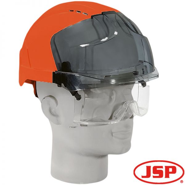 Schutzhelm EVO VISTA - JSP - Schutzhelm mit Augenschutz -orange
