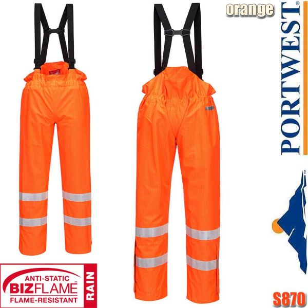 Bizflame Rain - Warnschutz-Regenhose, Multinorm, S870, PORTWEST