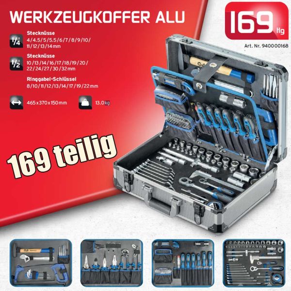 Werkzeugkoffer, Alu, 169 teilig, 940000168