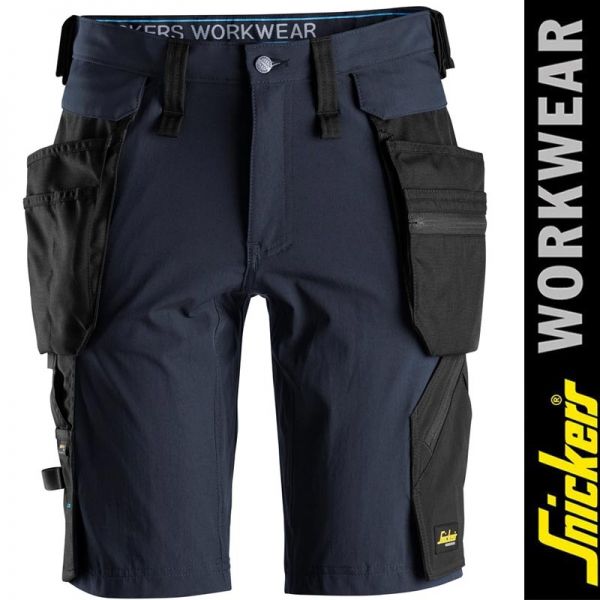 6108 LiteWork - Shorts+ mit abnehmbaren Holstertaschen - SNICKERS Workwear, navy-black