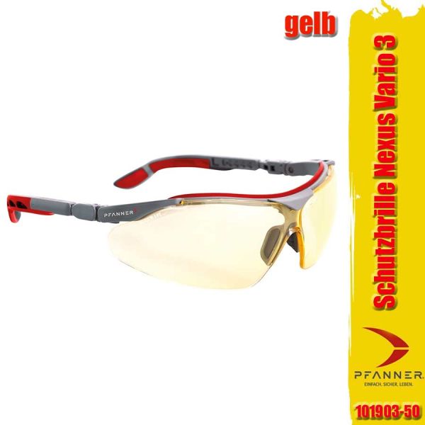Schutzbrille NEXUS Vario 3, Pfanner, gelb, 101903-50