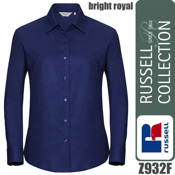 Ladies` Long Sleeve Classic Oxford Shirt, Russel - Z932F, bright royal