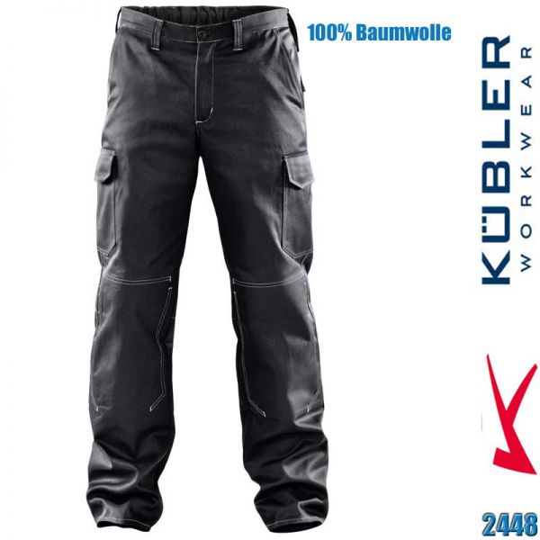 ORGANIQ Cargohose, 100% Baumwolle, Kübler Workwear, 2448, schwarz