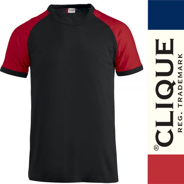 Raglan-T-Shirt, Clique - 029326, schwarz, rot