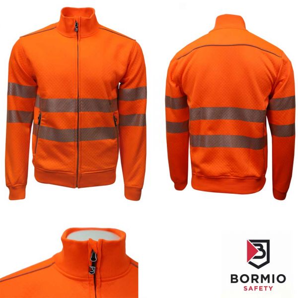 Sweatjacke, Calanda, orange, Bormio Workwear,