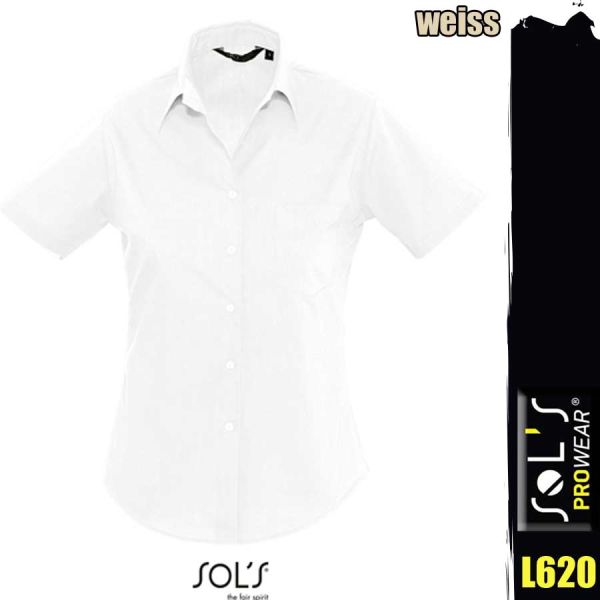 Popeline Bluse, Escape, kurzarm, SOL'S, L620