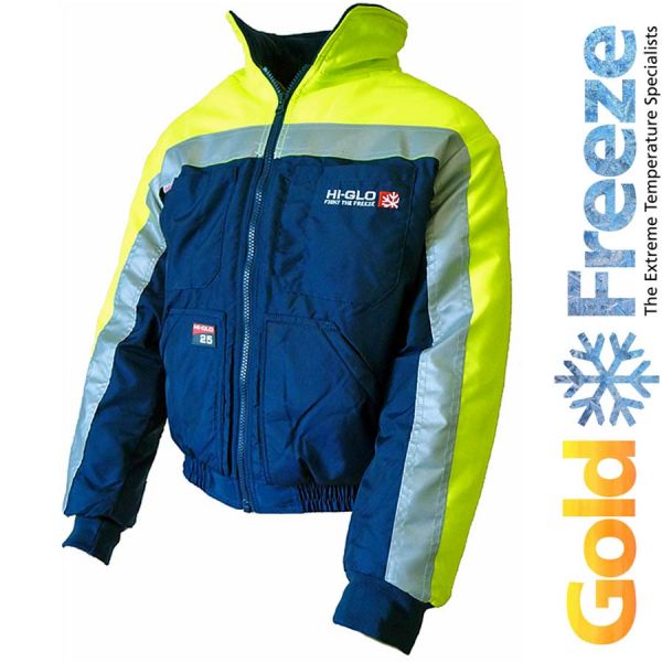 Kühlhaus-Bomberjacke GOLDFREEZE, blau gelb, bis - 25 Grad