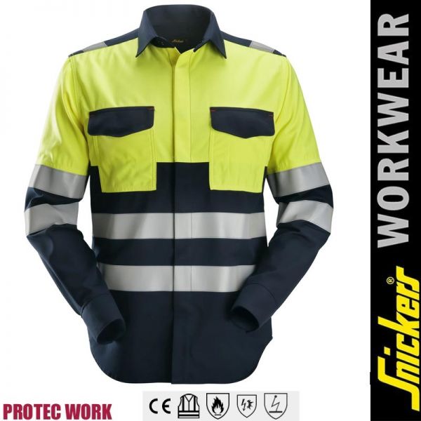 ProtecWork, Langarm Schweisserhemd - Flammfest - von SNICKERS Workwear - 8563