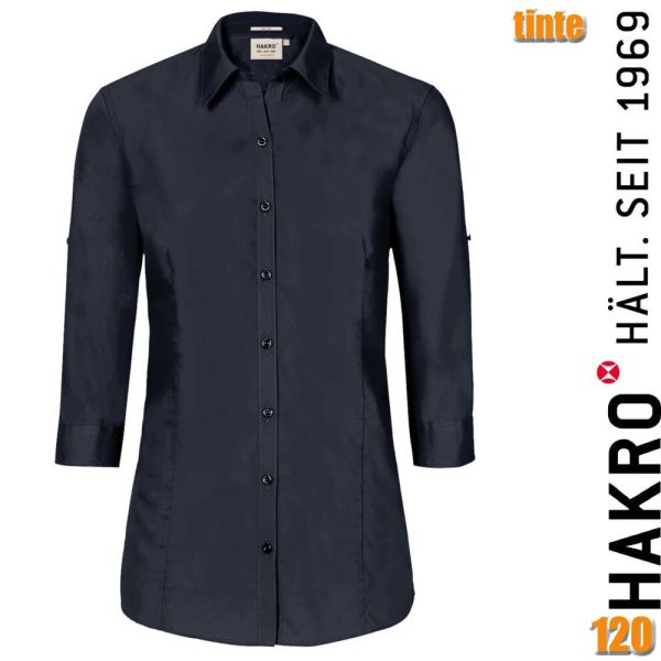 NO. 120 Hakro 3/4-Arm-Vario Bluse Mikralinar, tintenblau