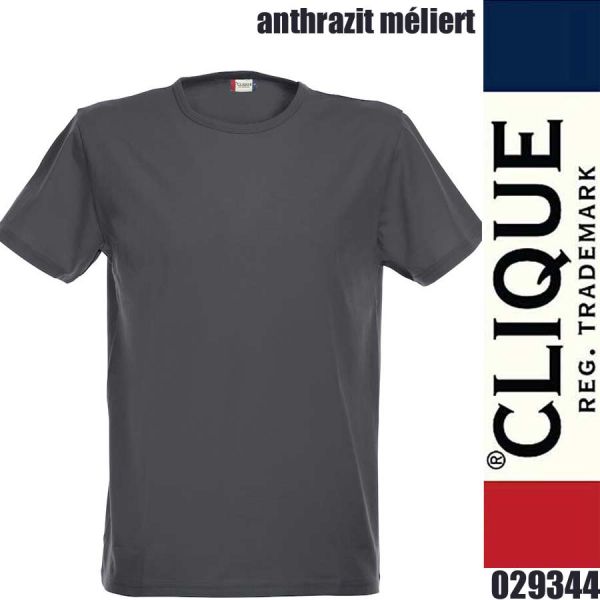 Stretch-T T-Shirt Rundhals, Clique - 029344, anthrazit meliert