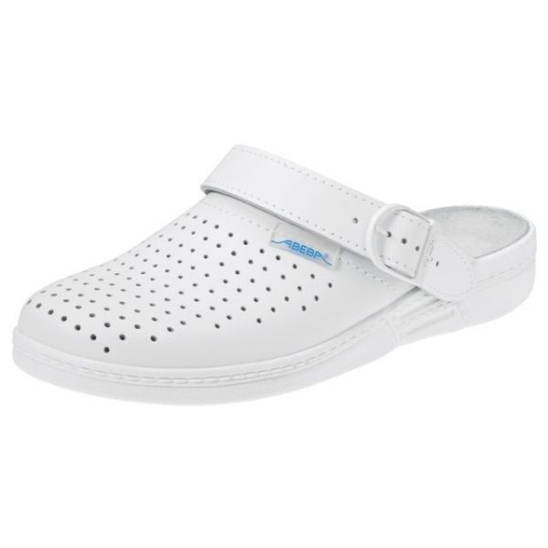 Abeba-Clog Pantolette, 5007 weiss perforiert 