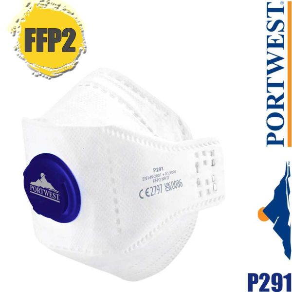 FFP2, Ventilierte Faltatemschutzmaske, (BOX zu 10 Stck.), P291, PORTWEST