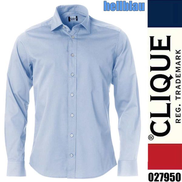 Clark Langarm Hemd, Clique - 027950, hellblau