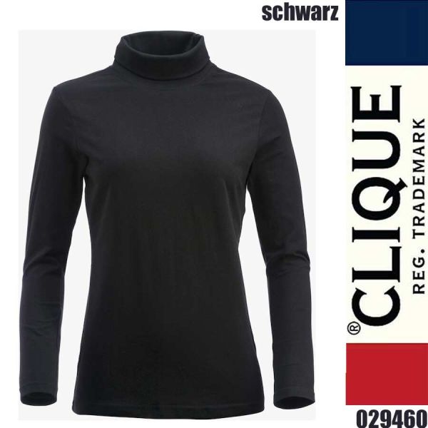 Ezel Damen Kragen Langarm T-Shirt, Clique - 029460, schwarz