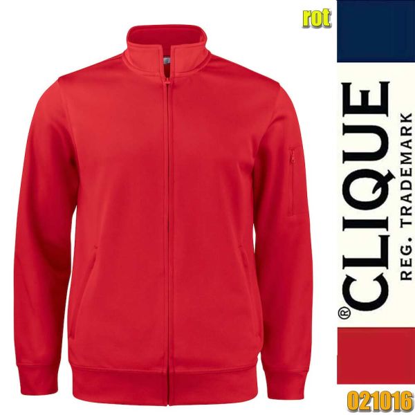 Basic Active Cardigan Zip Sweatshirt, Clique - 021016, rot