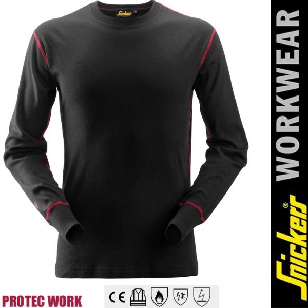 ProtecWork, Langarm-Rundhalsshirt-Flammhemmend-SNICKERS-9461
