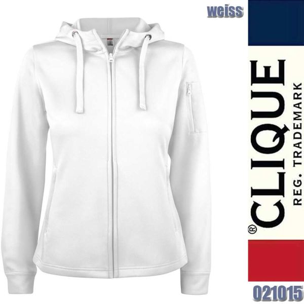 Basic Active Hoody Full Zip Ladies, Sweatjacke - Clique - 021015, weiss