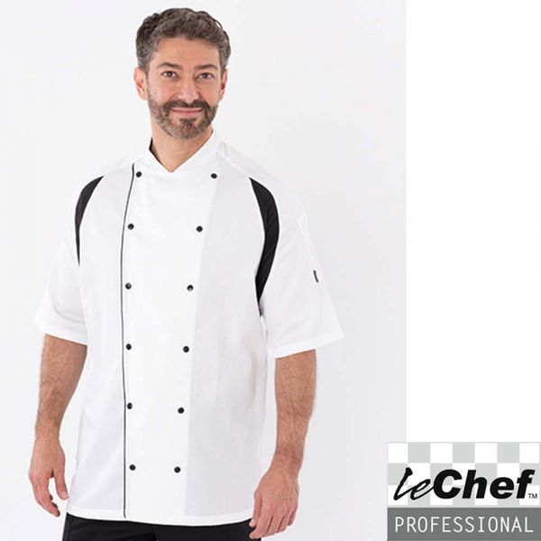 Kochjacke "LE CHEF" - Staycool Raglan Sleeve - LF011-weiss-schwarz