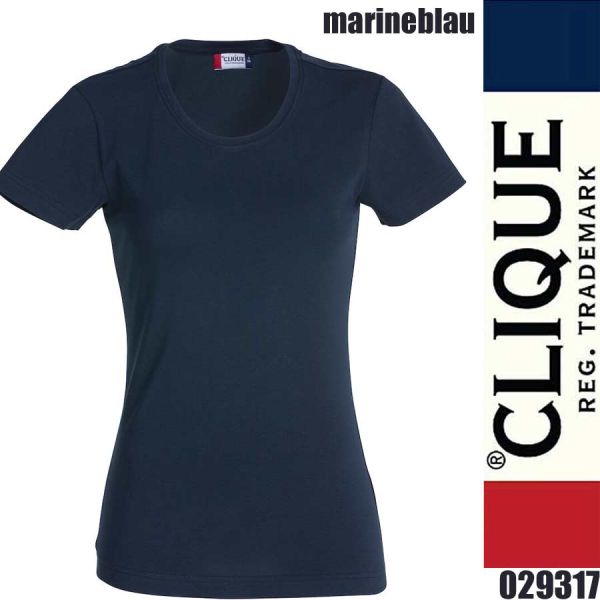 Carolina S/S, Damen T-Shirt Stretch rundhals, Clique - 029317, marineblau