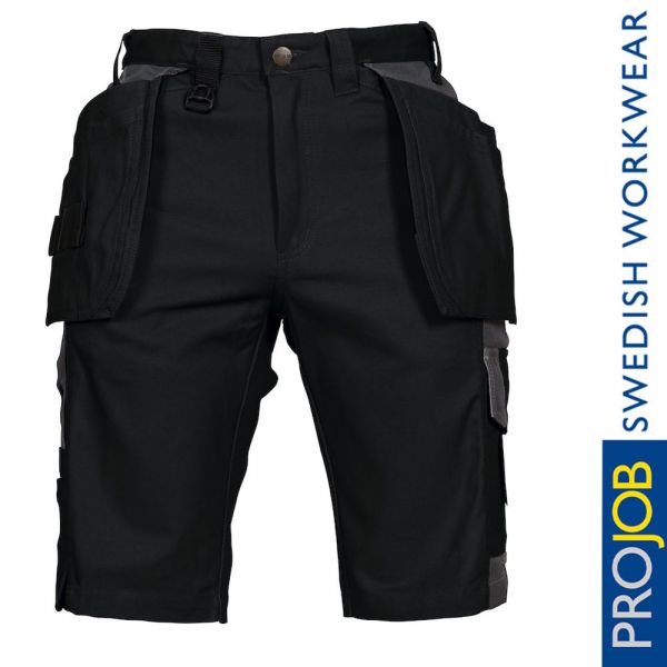 Oberschenkelversärkte Shorts mit Hängetaschen, 100% Baumwolle, Pro Job - 5527-schwarz