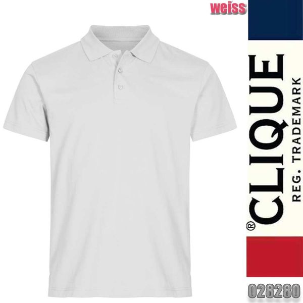 Single Jersey Polo Unisex, Clique - 028280, weiss