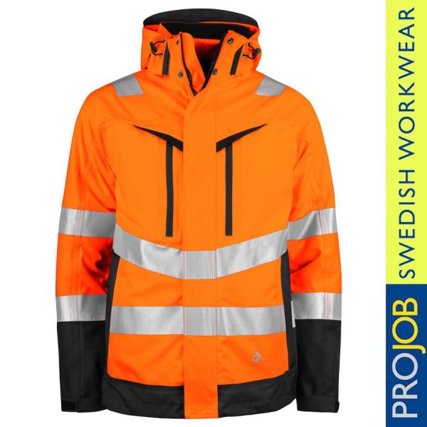 6445 WIND- UND WASSERDICHTER PARKA 3-IN-1 EN ISO 20471 KLASSE 3-2 - orange-schwarz