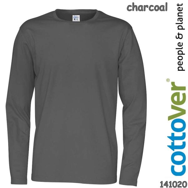 T-Shirt, Langarm, COTTOVER, Baumwolle, 141020, charcoal