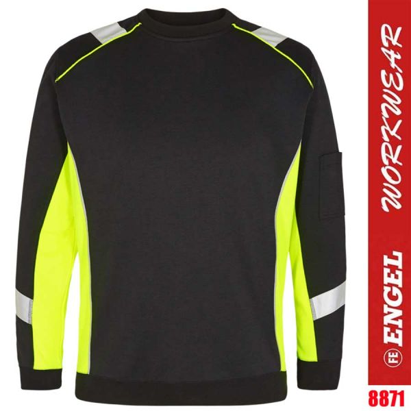 CARGO Sweatshirt, 8871, ENGEL Workwear, schwarz-gelb