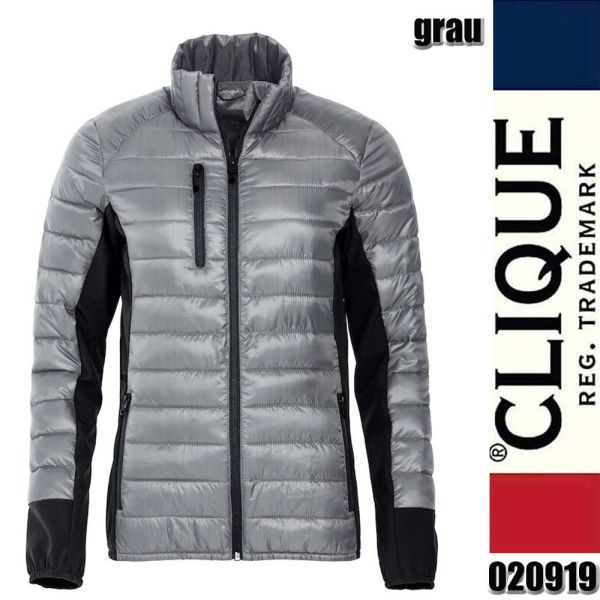 Lemont Ladies Hybrid Jacke mit Stehkragen, Clique - 020919, grau