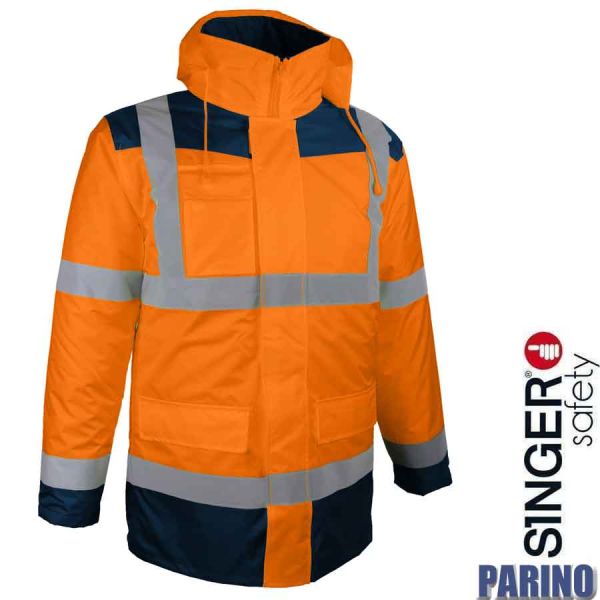 Warnschutzparka 4- IN-1, orange-blau, PARINO, SINGER Safety