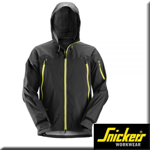 1300 FlexiWork, Wasserdichte Stretch-Shell Arbeitsjacke, SNICKERS, schwarz