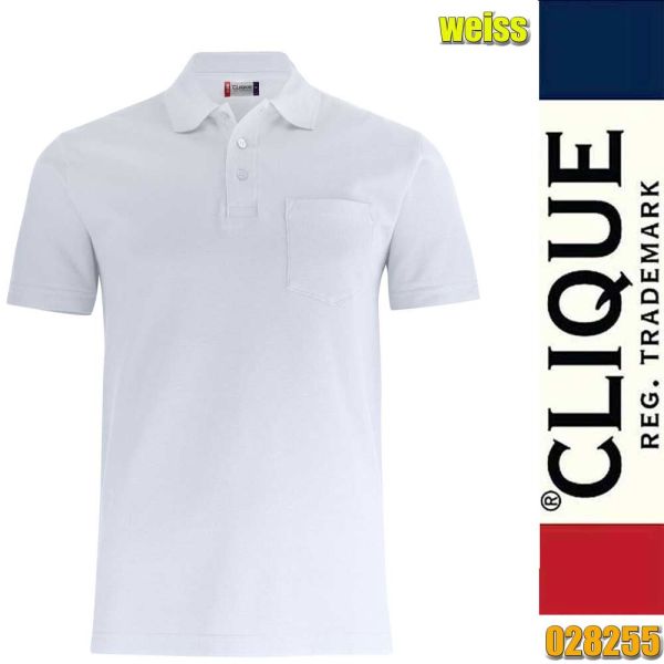 Basic Polo Pocket, Clique - 028255, weiss