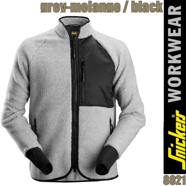 8021 AllroundWork, Faserpelz-Jacke - SNICKERS Workwear, grey melange, black