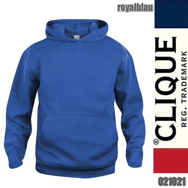 Basic Hoody Junior, Kaputzensweater, Clique - 021021, royalblau
