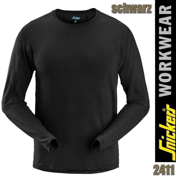 LiteWork, Langarm-Shirt, Schwarz, Snickers - 2411