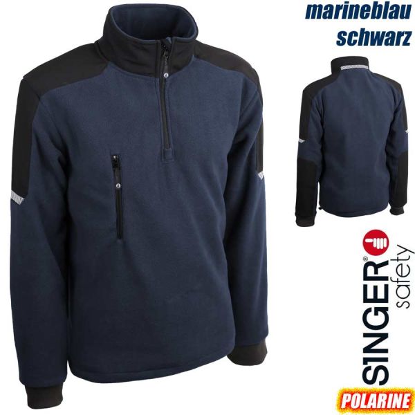 Fleece-Pullover 340g/m2, marine / schwarz, POLARINE