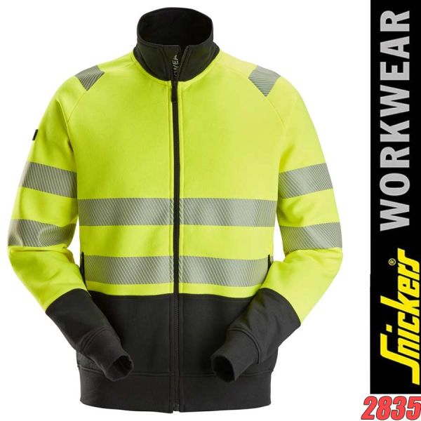 2835 High-Vis-Jacke mit durchgehendem Reißverschluss, Warnschutzklasse 2, SNICKERS