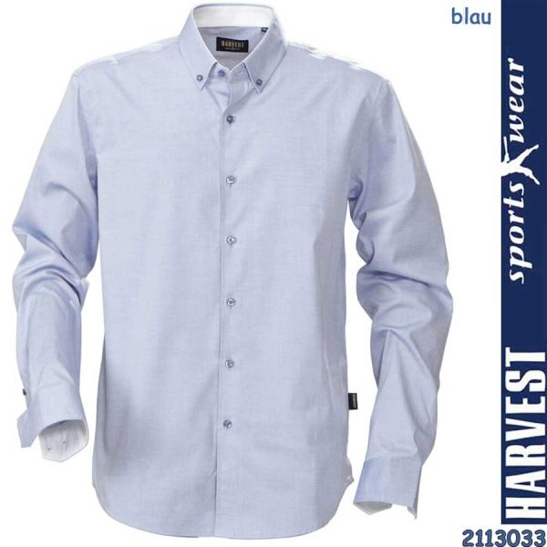Herren-Hemd, Redding, Oxford, James Harvest, 2113033, blau