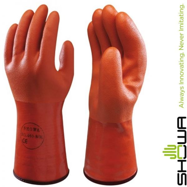 Showa-Iso, orange; (460) Wasserdichter Kälteschutzhandschuh aus PVC, 300 mm lang