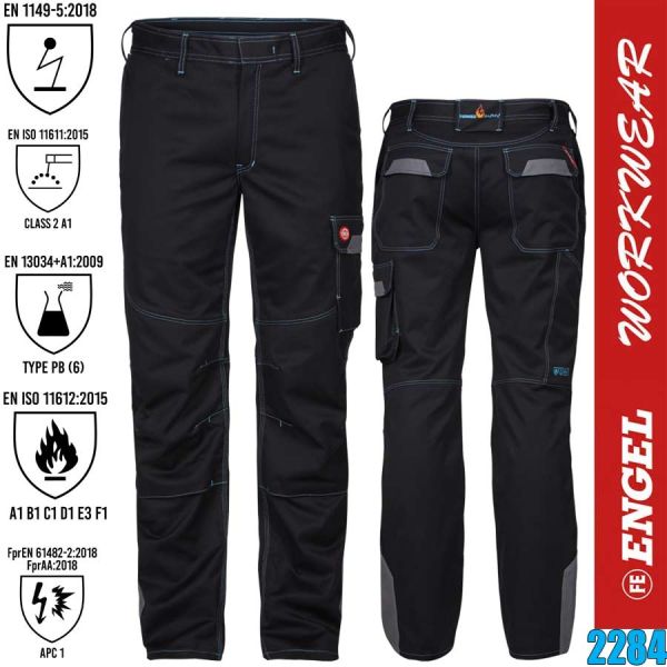 Safety+ Multinorm Inhärent Hose, ENGEL Workwear, 2284, schwarz-grau