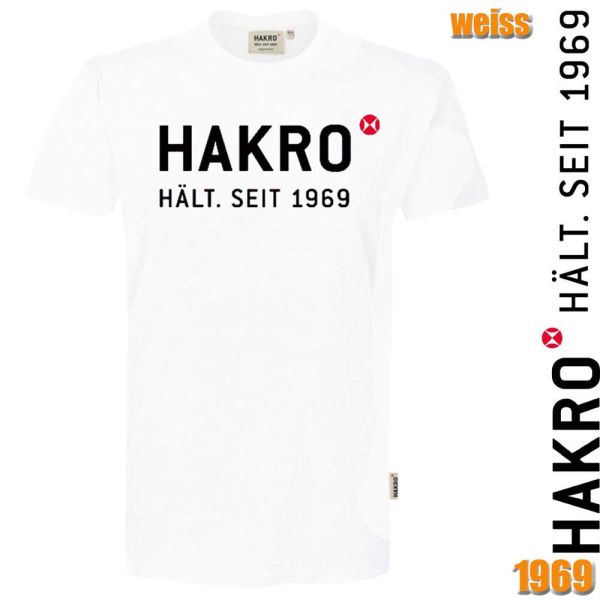 NO. 1969 Hakro T-Shirt mit Logo, weiss