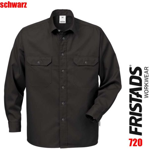 Baumwollhemd Langarm 720 BKS - FRISTADS -100117-schwarz
