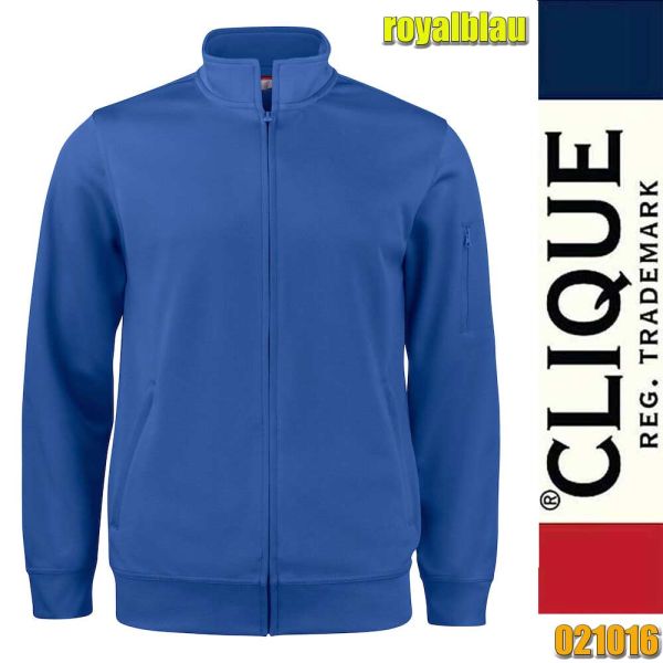 Basic Active Cardigan Zip Sweatshirt, Clique - 021016, royalblau