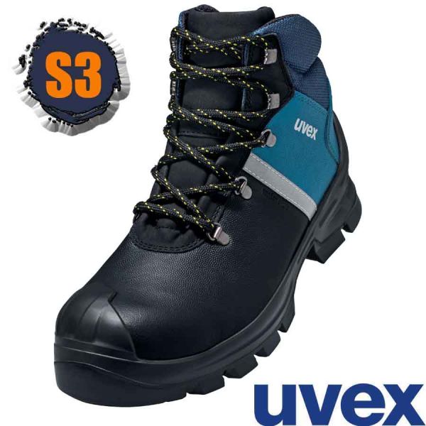 UVEX 2 Construction - schwarz/blau Sicherheitsschuh, S3 halbhoch, 6513