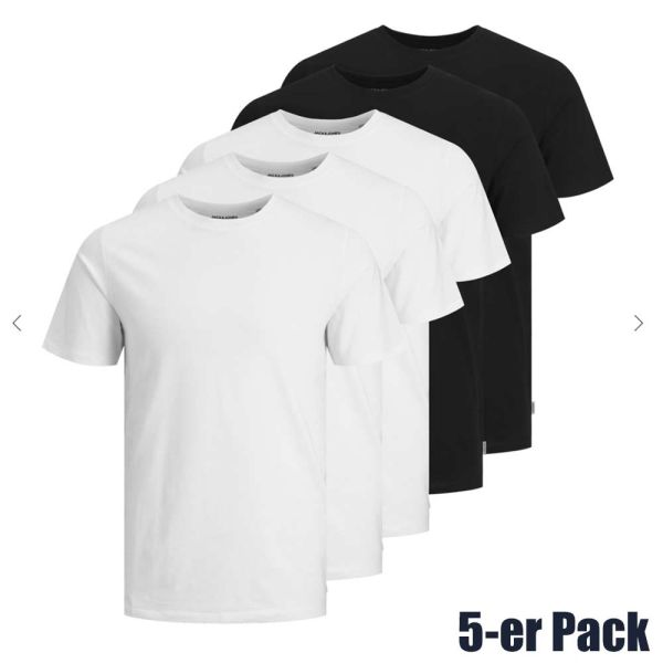 5-er Pack einfarbige T-Shirts-Jack & Jones - 12191190