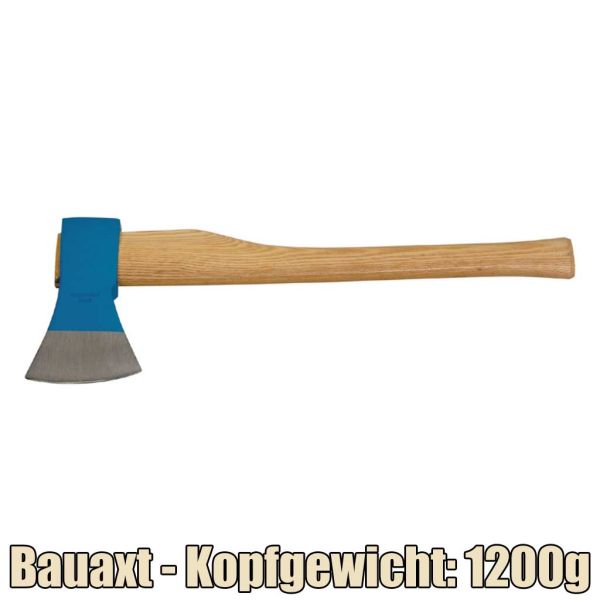 Bauaxt, Kopfgewicht: 1200g, Stiellänge: 50cm,