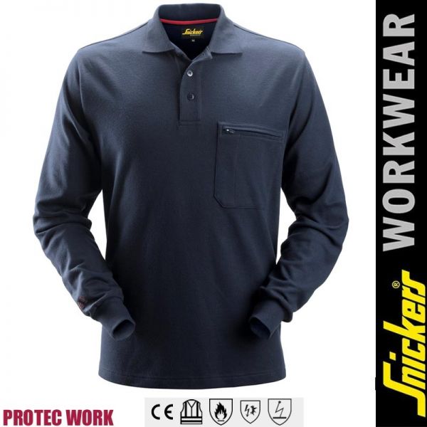 2660-ProtecWork-Langarm Poloshirt-Flammhemmend-navy