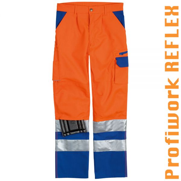 Progresso Reflex Warnschutzhose EN 471, leuchtorange/blau - 10350