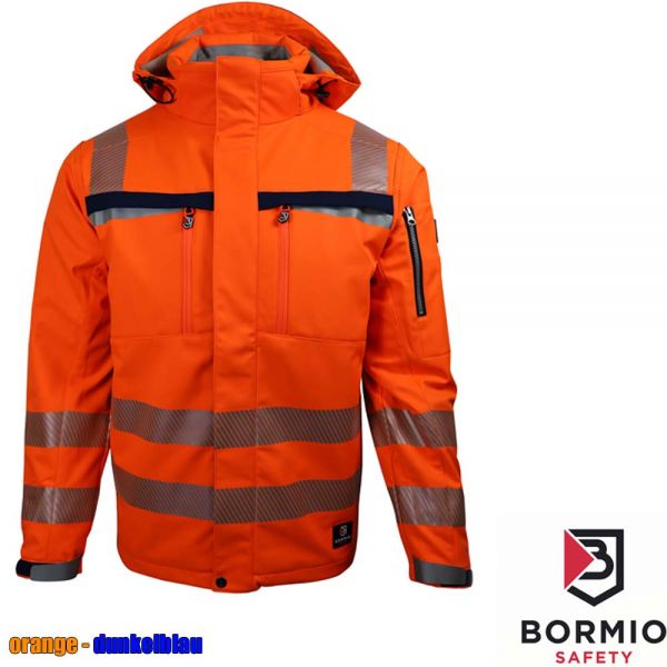 Bormio BRISI Winter Softshelljacke- orange, dunkelblau 