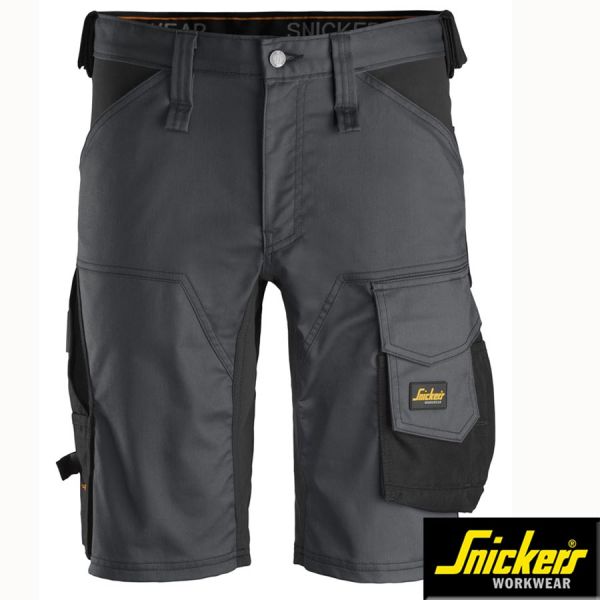 Snickers Workwear, 6143 Allround Work, Stretch Shorts-stahlgrau,schwarz